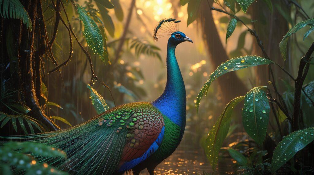 Indian Peafowl in jungle